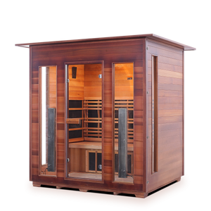 Enlighten Rustic 4 Person Full Spectrum Infrared Sauna I-17378