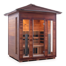 Load image into Gallery viewer, Enlighten Diamond 4 Person Infrared/Traditional Hybrid Sauna HI-17378