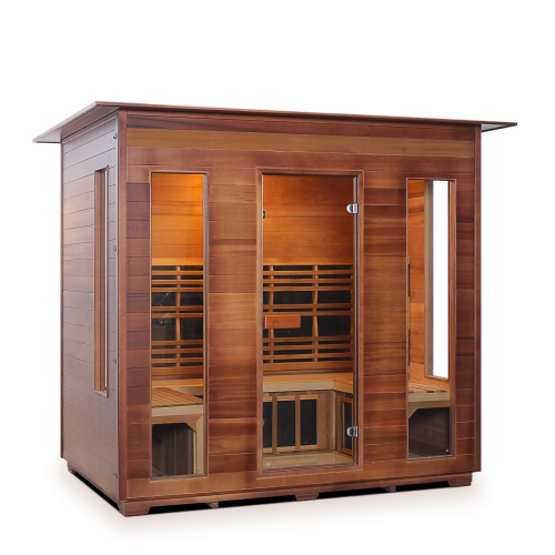 Enlighten Diamond 5 Person Infrared/Traditional Hybrid Sauna HI-19378