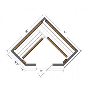 SunRay HL400KC Bristol Bay 4-Person Indoor Infrared Corner Sauna