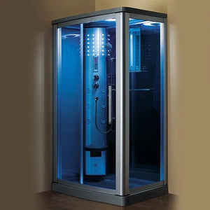 Mesa 802L Blue Glass Walk In Steam Shower