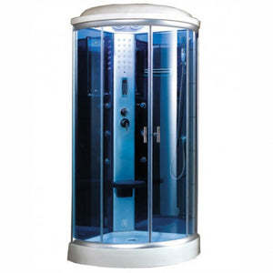 Mesa WS-9090K Blue Glass Walk In Steam Shower