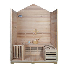 Load image into Gallery viewer, CED6IMATRA 4 Person Canadian Red Cedar Wood Outdoor and Indoor Wet Dry Sauna with 4.5 kW Harvia KIP Heater