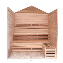 Load image into Gallery viewer, Outdoor Canadian Red Cedar Wet Dry Sauna - 6 Person - 6 kW ETL Electrical Heater - Stone Finish