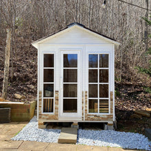 Load image into Gallery viewer, Outdoor Canadian Red Cedar Wet Dry Sauna - 6 Person - 6 kW ETL Electrical Heater - Stone Finish