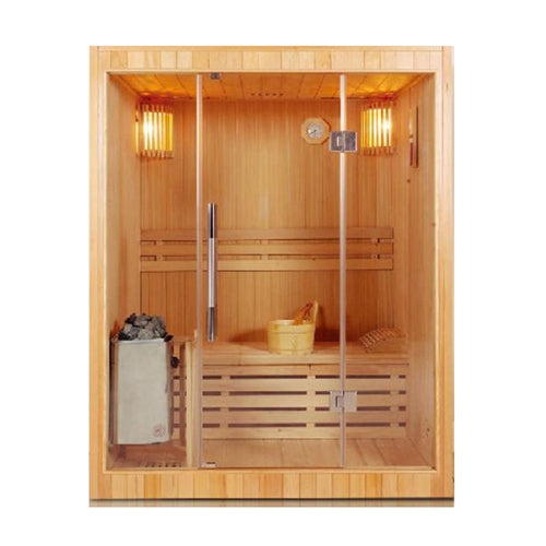 Canadian Red Cedar Indoor Wet Dry Sauna - 3 kW Harvia KIP Heater - 3 Person