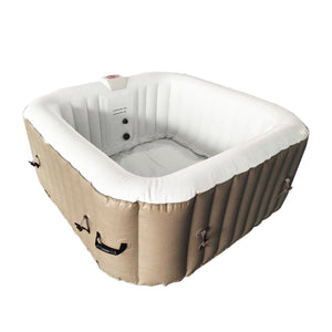 Square Inflatable Jetted Hot Tub with Cover - 4 Person - 160 Gallon