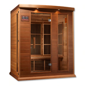 Maxxus 3 Person Low EMF FAR Infrared Carbon Canadian Red Cedar  Sauna MX-K306-01 CED