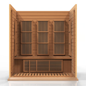 Maxxus 3 Person Low EMF FAR Infrared Carbon Canadian Red Cedar  Sauna MX-K306-01 CED