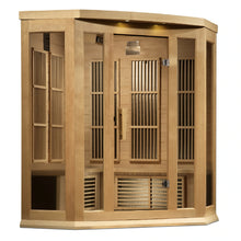 Load image into Gallery viewer, Maxxus 3 Person Corner Near Zero EMF FAR Infrared Carbon Canadian Hemlock Sauna MX-K356-01-ZF