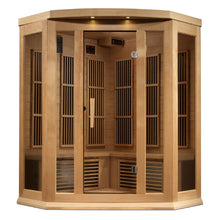 Load image into Gallery viewer, Maxxus 3 Person Corner Near Zero EMF FAR Infrared Carbon Canadian Hemlock Sauna MX-K356-01-ZF