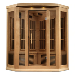 Maxxus 3 Person Corner Near Zero EMF FAR Infrared Carbon Canadian Hemlock Sauna MX-K356-01-ZF