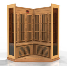 Load image into Gallery viewer, Maxxus &quot;Chaumont Edition&quot; 3 Person Corner Near Zero EMF FAR Infrared Carbon Canadian Red Cedar Sauna MX-K356-01-ZF Ced