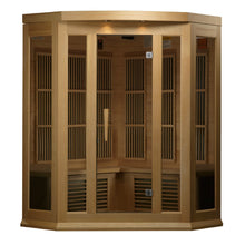 Load image into Gallery viewer, Maxxus 3 Person Corner Low EMF FAR Infrared Carbon Canadian Hemlock Sauna MX-K356-01