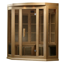 Load image into Gallery viewer, Maxxus 3 Person Corner Low EMF FAR Infrared Carbon Canadian Hemlock Sauna MX-K356-01