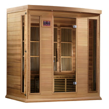 Load image into Gallery viewer, Maxxus &quot;Montilemar Edition&quot; 4 Person Near Zero EMF FAR Infrared Carbon Canadian Red Cedar Sauna MX-K406-01-ZF Ced