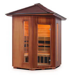 Enlighten Rustic 4C 4 Person Full Spectrum Infrared Sauna 17379