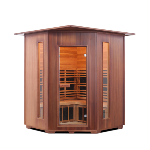 Enlighten Rustic 4C 4 Person Full Spectrum Infrared Sauna 17379