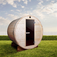 Load image into Gallery viewer, Outdoor and Indoor White Pine Barrel Sauna - 4 Person - 4.5 kW ETL Certified Heater