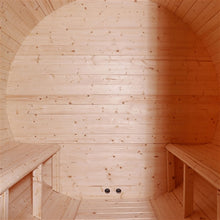 Load image into Gallery viewer, Outdoor and Indoor White Pine Barrel Sauna - 4 Person - 4.5 kW ETL Certified Heater