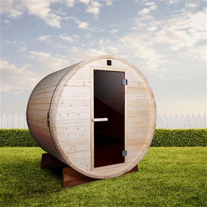 Outdoor and Indoor White Pine Barrel Sauna - 5 Person
