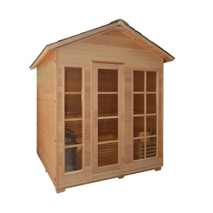 Canadian Hemlock Outdoor and Indoor Wet Dry Sauna - 6 kW Harvia KIP Heater - 6 Person