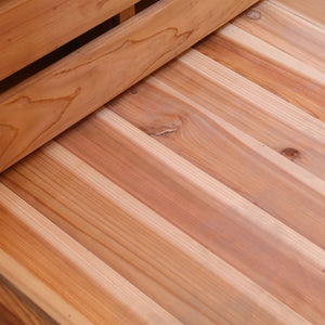 Outdoor Rustic Cedar Barrel Steam Sauna - Front Porch Canopy - ETL Certified - 6 Person