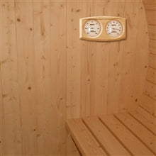 Load image into Gallery viewer, Outdoor or Indoor White Pine Wet Dry Barrel Sauna - 6 kW Harvia KIP Heater - 6 Person