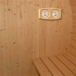 Outdoor or Indoor White Pine Wet Dry Barrel Sauna - 6 kW Harvia KIP Heater - 6 Person