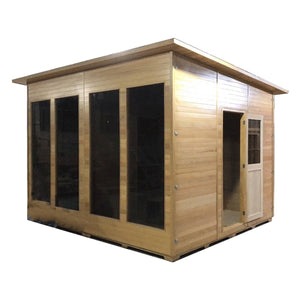 Canadian Cedar Outdoor and Indoor Wet Dry Sauna - 8 kW Harvia KIP Heater - 10 Person