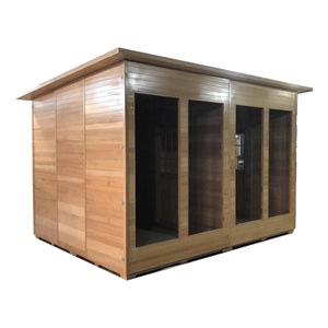 Canadian Cedar Outdoor and Indoor Wet Dry Sauna - 8 kW Harvia KIP Heater - 10 Person