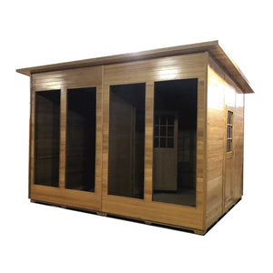 Canadian Hemlock Wet Dry Outdoor and Indoor Sauna - 8 kW Harvia KIP Heater - 10 Person