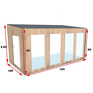 Canadian Hemlock Wet Dry Outdoor and Indoor Sauna - 8 kW Harvia KIP Heater - 10 Person