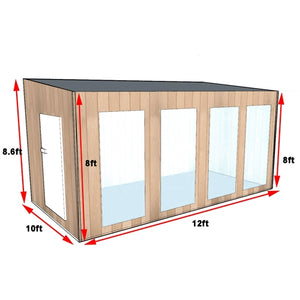 Canadian Cedar Outdoor and Indoor Wet Dry Sauna - 8 kW Harvia KIP Heater - 10 Person