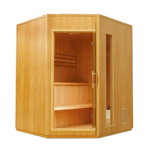 Canadian Hemlock Indoor Wet Dry Sauna - 4.5 kW Harvia KIP Heater - 4 Person