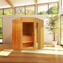 Load image into Gallery viewer, Canadian Hemlock Indoor Wet Dry Sauna - 4.5 kW Harvia KIP Heater - 4 Person