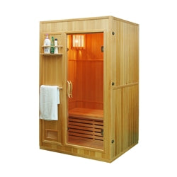 Canadian Hemlock Indoor Wet Dry Sauna - 3 kW Harvia KIP Heater - 2 Person