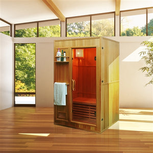 Canadian Hemlock Indoor Wet Dry Sauna - 3 kW Harvia KIP Heater - 3 Person