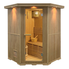 Load image into Gallery viewer, Canadian Hemlock Wet Dry Indoor Sauna - 4.5 kW Harvia KIP Heater - 4 Person