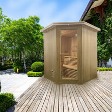 Load image into Gallery viewer, Canadian Hemlock Wet Dry Indoor Sauna - 4.5 kW Harvia KIP Heater - 4 Person