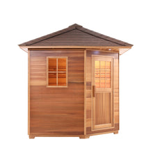 Load image into Gallery viewer, Canadian Cedar Wet Dry Outdoor Sauna with Asphalt Roof - 6 kW Harvia KIP Heater - 5 Person