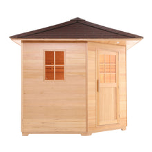 Load image into Gallery viewer, Canadian Hemlock Wet Dry Outdoor Sauna with Asphalt Roof - 8 kW Harvia KIP Heater - 8 Person