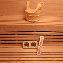 Load image into Gallery viewer, Clear Cedar Indoor Wet Dry Sauna with Exterior Lights - 4.5 kW Harvia KIP Heater - 4 Person