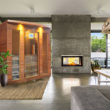 Load image into Gallery viewer, Clear Cedar Indoor Wet Dry Sauna with Exterior Lights - 4.5 kW Harvia KIP Heater - 5 Person