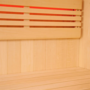 Canadian Hemlock Indoor Wet Dry Sauna with LED Lights - 4.5 kW Harvia KIP Heater - 3 to 4 Person