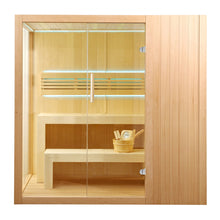 Load image into Gallery viewer, Canadian Hemlock Indoor Wet Dry Sauna with LED Lights - 4.5 kW Harvia KIP Heater - 4 Person