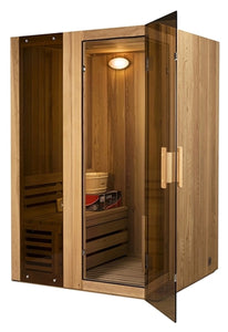 Canadian Cedar Indoor Wet Dry Sauna Steam Room - 3 kW Harvia KIP Heater - 2 Person