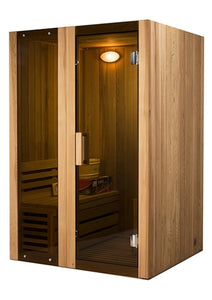 Canadian Cedar Indoor Wet Dry Sauna Steam Room - 3 kW Harvia KIP Heater - 2 Person