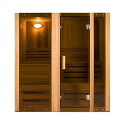 Canadian Cedar Indoor Wet Dry Sauna Steam Room - 3 kW Harvia KIP Heater - 3 Person