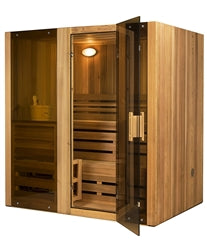 Canadian Cedar Indoor Wet Dry Sauna Steam Room - 3 kW Harvia KIP Heater - 3 Person